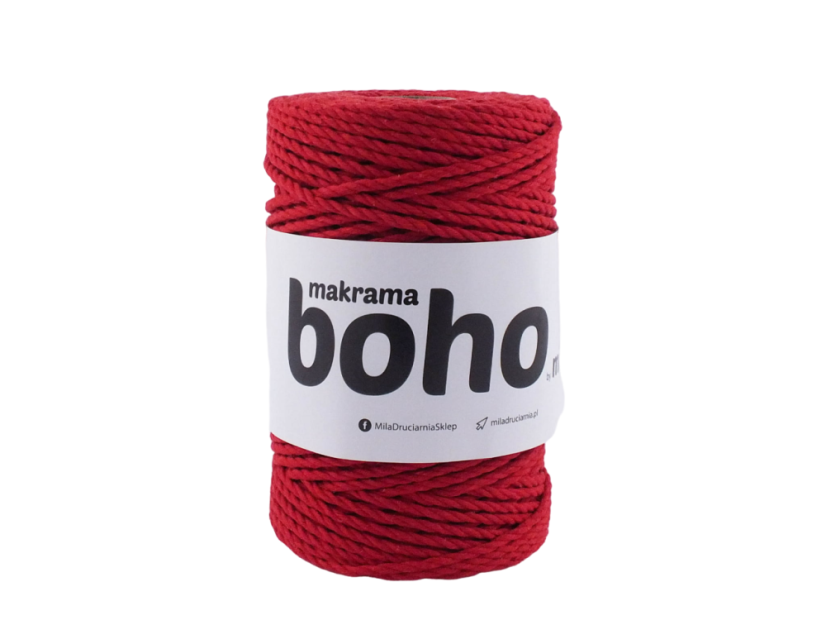 68 bavlnena snura boho cervena