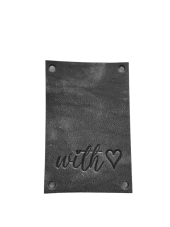 Cedulka kožená 60x40mm WITH ♥ (Barva Capuccino)