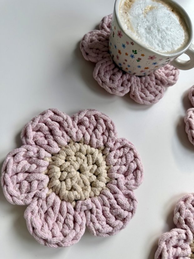 Podtácky - Kytičky růžové