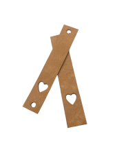 Cedulka kožená SRDCE 70x12mm (Barva Capuccino)