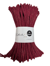 Bavlněná šňůra na šití 6mm/50m - BORDOVÁ ZLATÁ/PG117