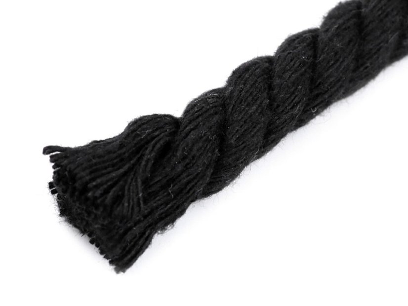 Kroucená bavlněná šňůra pr.12mm (Barva Bílá)