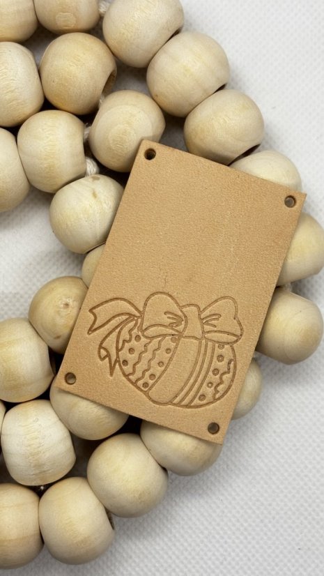 Cedulka kožená KRASLICE s mašlí 60x40mm (Barva Capuccino)