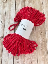 Šňůra MILA 5mm / 50m - Červená zlatá