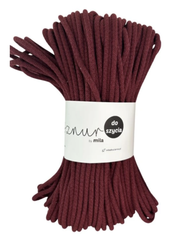 Bavlněná šňůra na šití 6mm/50m - BURGUND/P21
