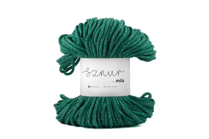 2566 bavlnena snura glitter 3mm zelena stribrna pg114