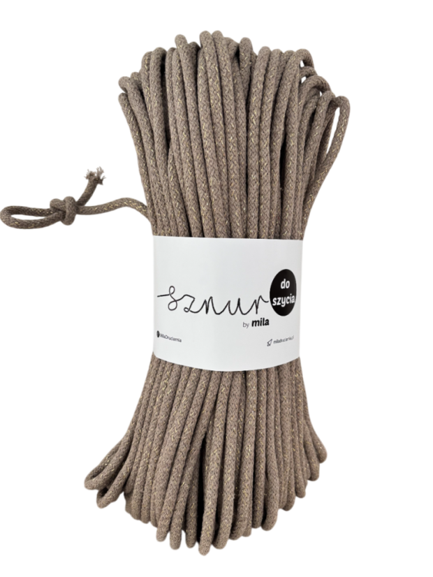 Bavlněná šňůra na šití 6mm/50m - STARÉ ZLATO/PG121