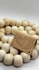 Cedulka kožená KRASLICE s mašlí 60x40mm (Barva Capuccino)