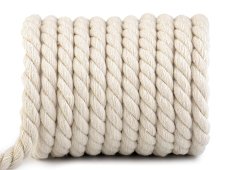 Kroucená bavlněná šňůra pr.12mm (Barva Bílá) Kroucená bavlněná šňůra pr.12mm (Barva Bílá)
