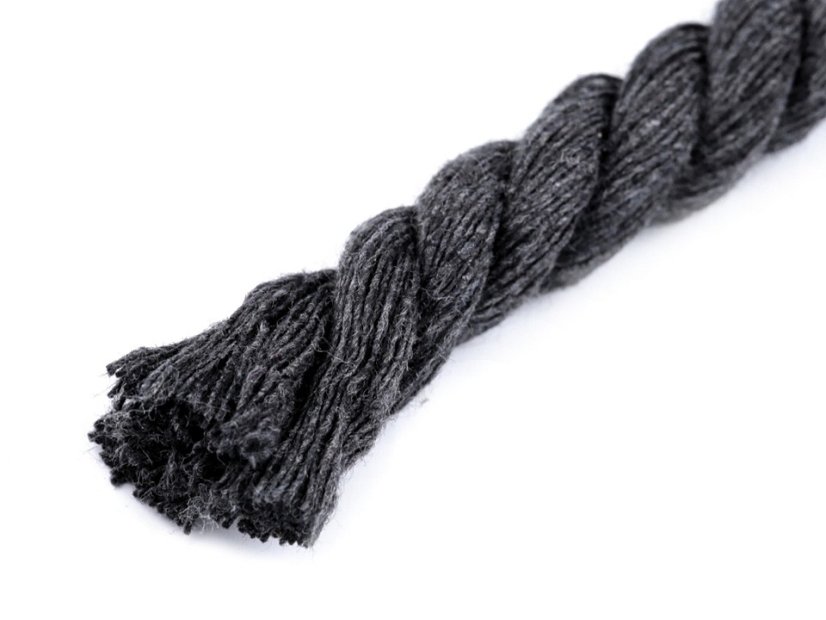 Kroucená bavlněná šňůra pr.12mm (Barva Bílá)