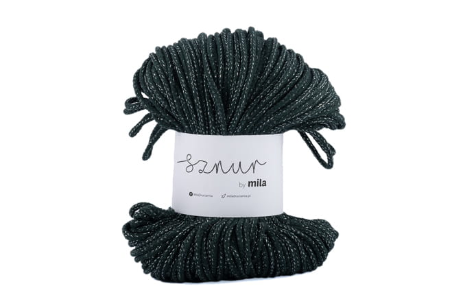 2545 bavlnena snura glitter 3mm zelena lahvova stribrna pg110