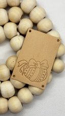 Cedulka kožená KRASLICE s mašlí 60x40mm (Barva Capuccino)