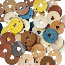 Cedulka kožená SRDCE 27mm (Barva Capuccino)