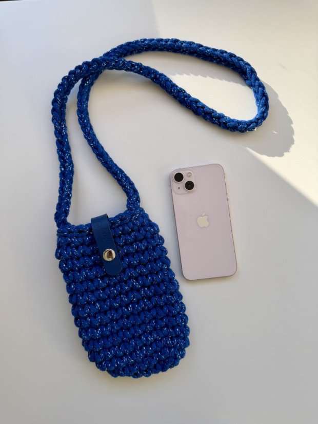 Kapsička na mobil - Modrá stříbrná