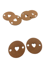 Cedulka kožená SRDCE 27mm (Barva Capuccino)