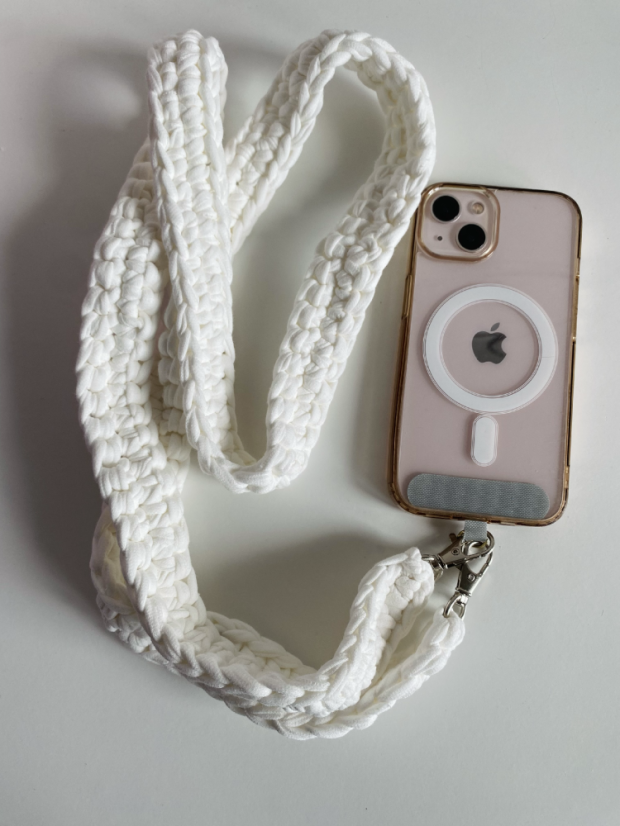 Phone strap 3v1 - Bílý - Velikost: L