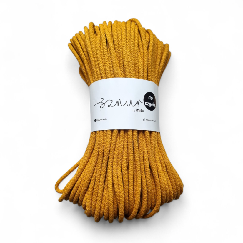 Bavlněná šňůra na šití 6mm/50m - OKROVÁ/P39