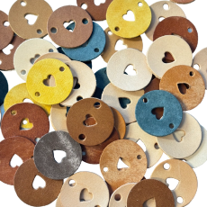 Cedulka kožená SRDCE 27mm (Barva Capuccino)