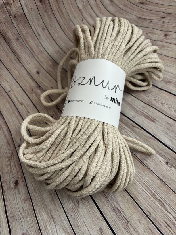 Šňůra MILA 5mm / 50m - Béžová světlá