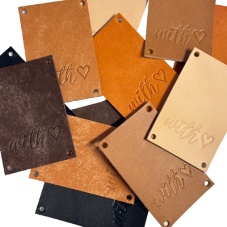 Cedulka kožená 60x40mm WITH ♥ (Barva Capuccino)