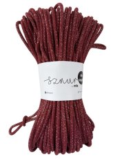 Bavlněná šňůra na šití 6mm/50m - BORDOVÁ STŘÍBRNÁ/PG116